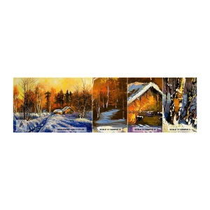 Échantillon de Papier Peint Autocollant Deluxe Sticker - Impression d'hiver au soleil - Paysage, Hiver, Chalet de montagne - 100x30 cm