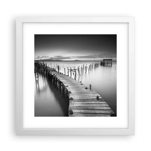 Affiche dans un cadre blanc - Poster - La paix d'un rivage oublié - 30x30 cm