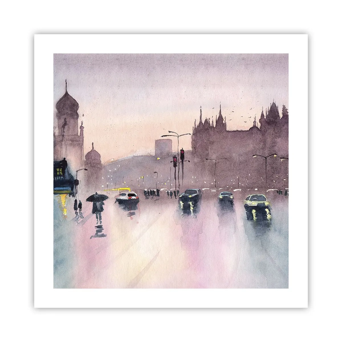 Affiche - Poster - Dans une brume pluvieuse - 50x50 cm
