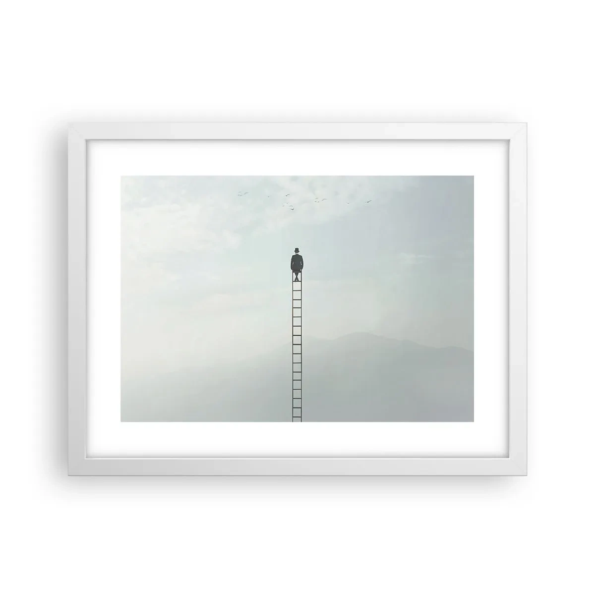 Affiche dans un cadre blanc - Poster - Se soulever au-dessus - 40x30 cm
