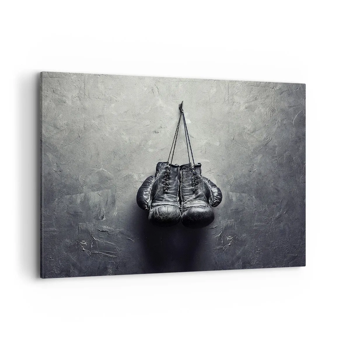Impression sur toile - Image sur toile - De vieux gants de boxe contre le mur - 100x70cm - Un temps pour se battre et un temps pour la paix - Décoration murale moderne pour le salon et la chambre ARTTOR