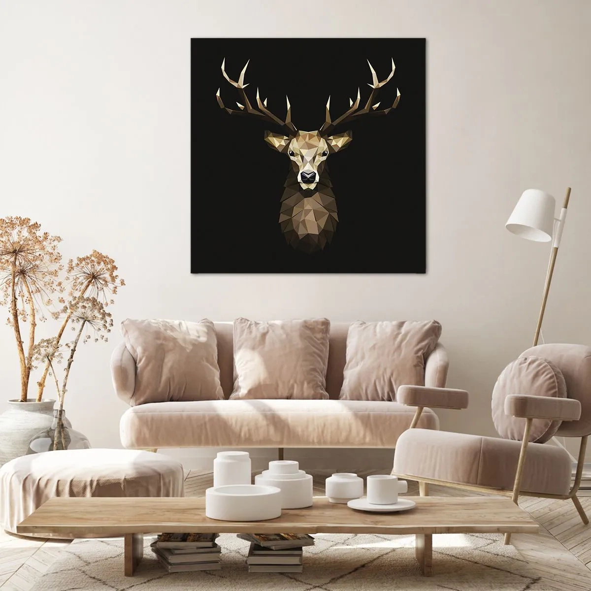 Impression sur toile - Image sur toile - Cerf cubique - 30x30 cm