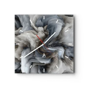 Horloge murale - Pendule murale - Pierre et fleur - 40x40 cm