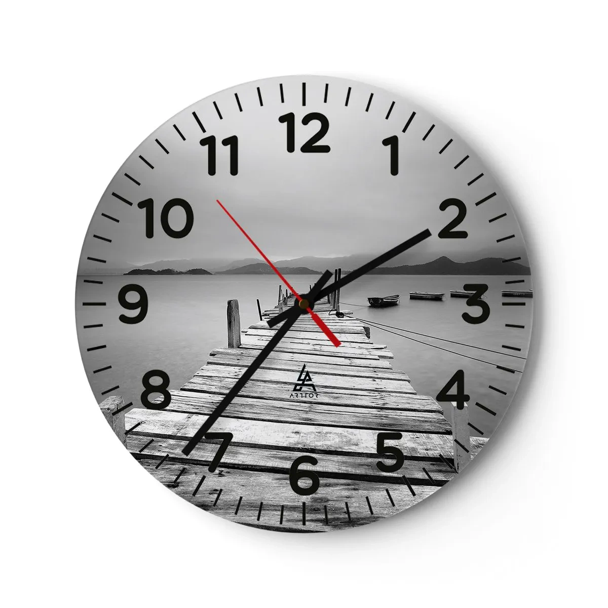 Horloge murale - Pendule murale - Derrière les montagnes, au-delà des mers - 40x40 cm