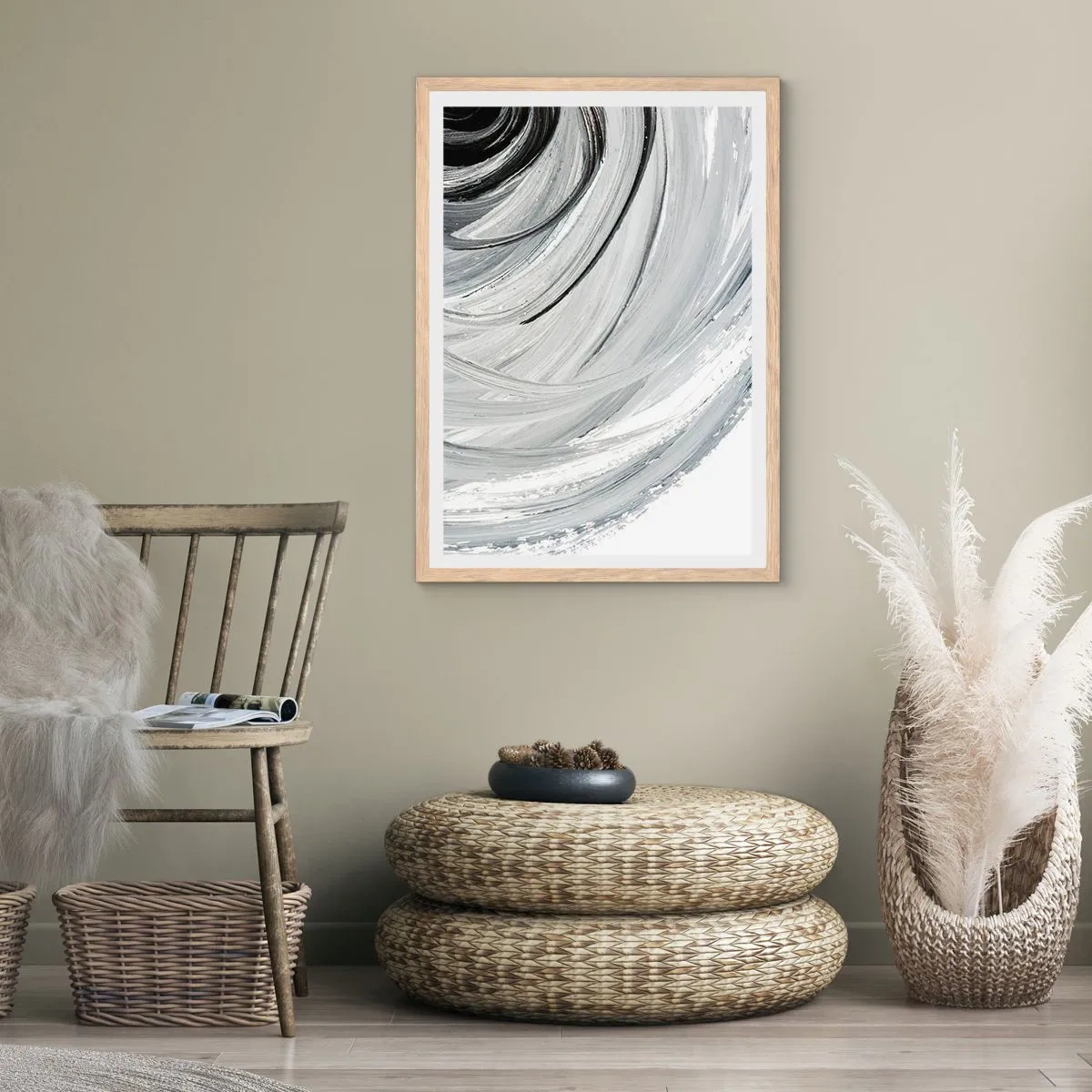 Affiche dans un chêne clair - Poster - Composition orbitale - 70x100 cm