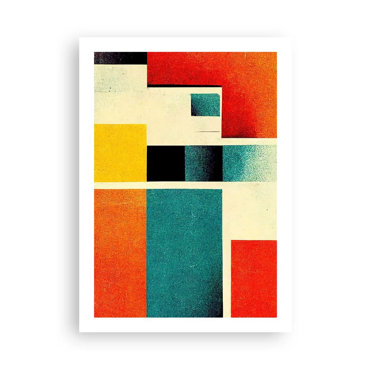 Affiche - Poster - Abstraction géométrique dans le style moderniste - 50x70cm - Abstraction géométrique – bonne énergie - Décoration murale moderne pour le salon et la chambre ARTTOR