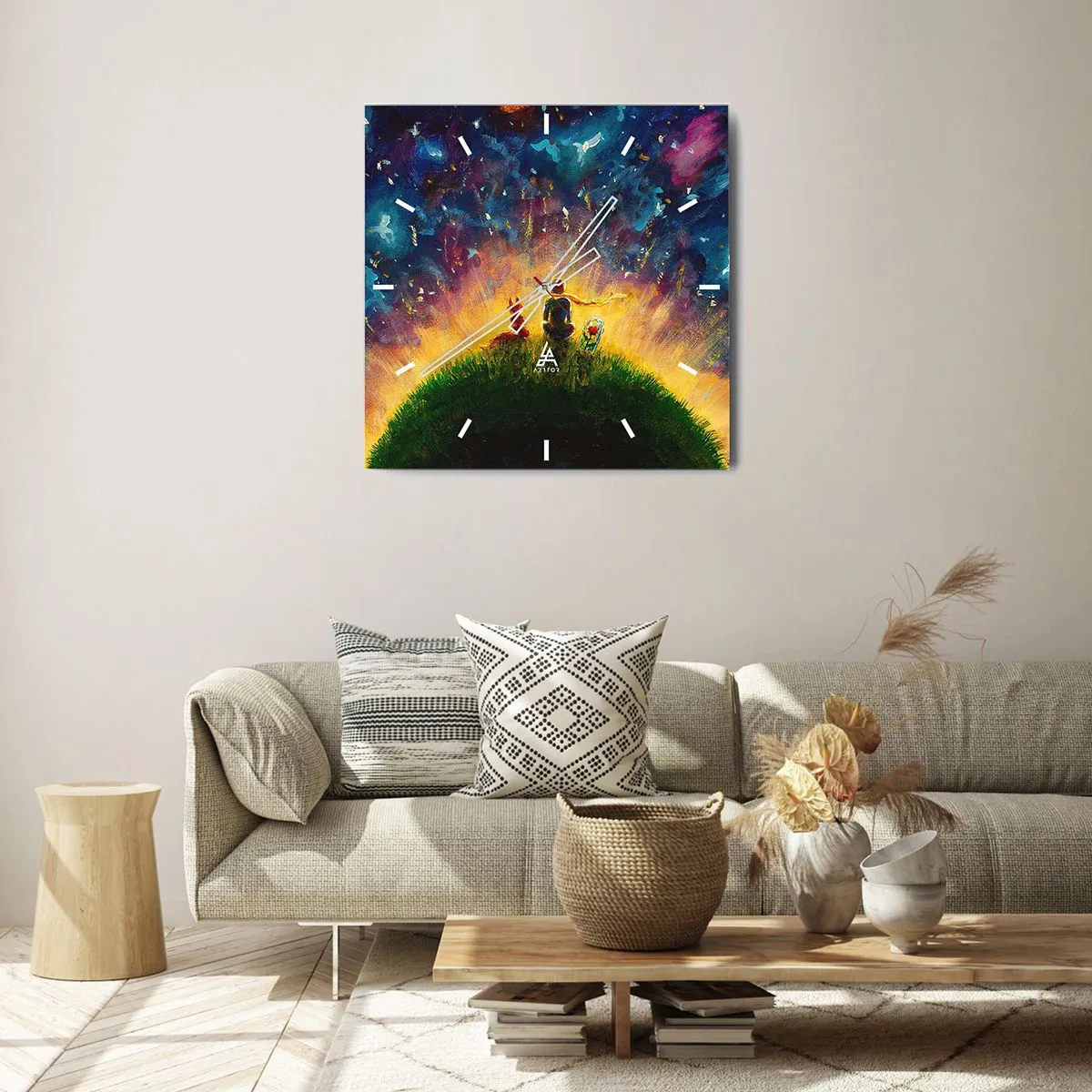 Horloge murale - Pendule murale - Amour et amitié - le monde entier - 30x30 cm