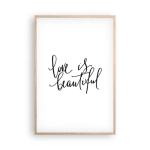 Affiche dans un chêne clair - Poster - Lire et répéter - 61x91 cm