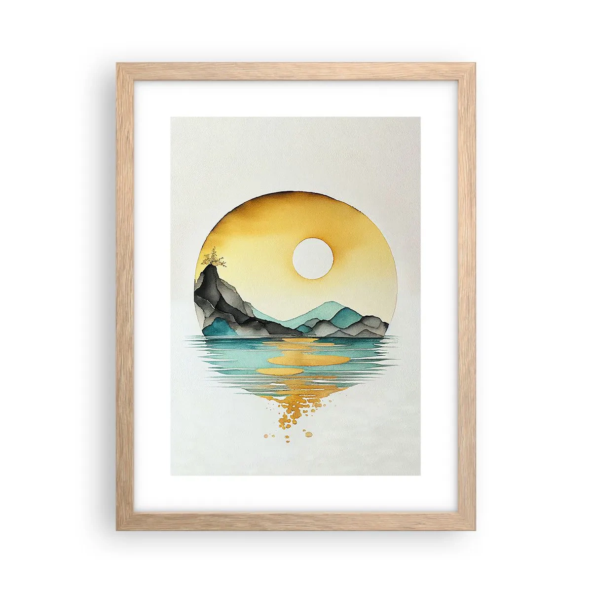 Affiche dans un chêne clair - Poster - Dans le cercle de la beauté - 30x40 cm