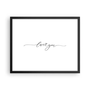 Affiche dans un cadre noir - Poster - Noir sur blanc - 50x40 cm