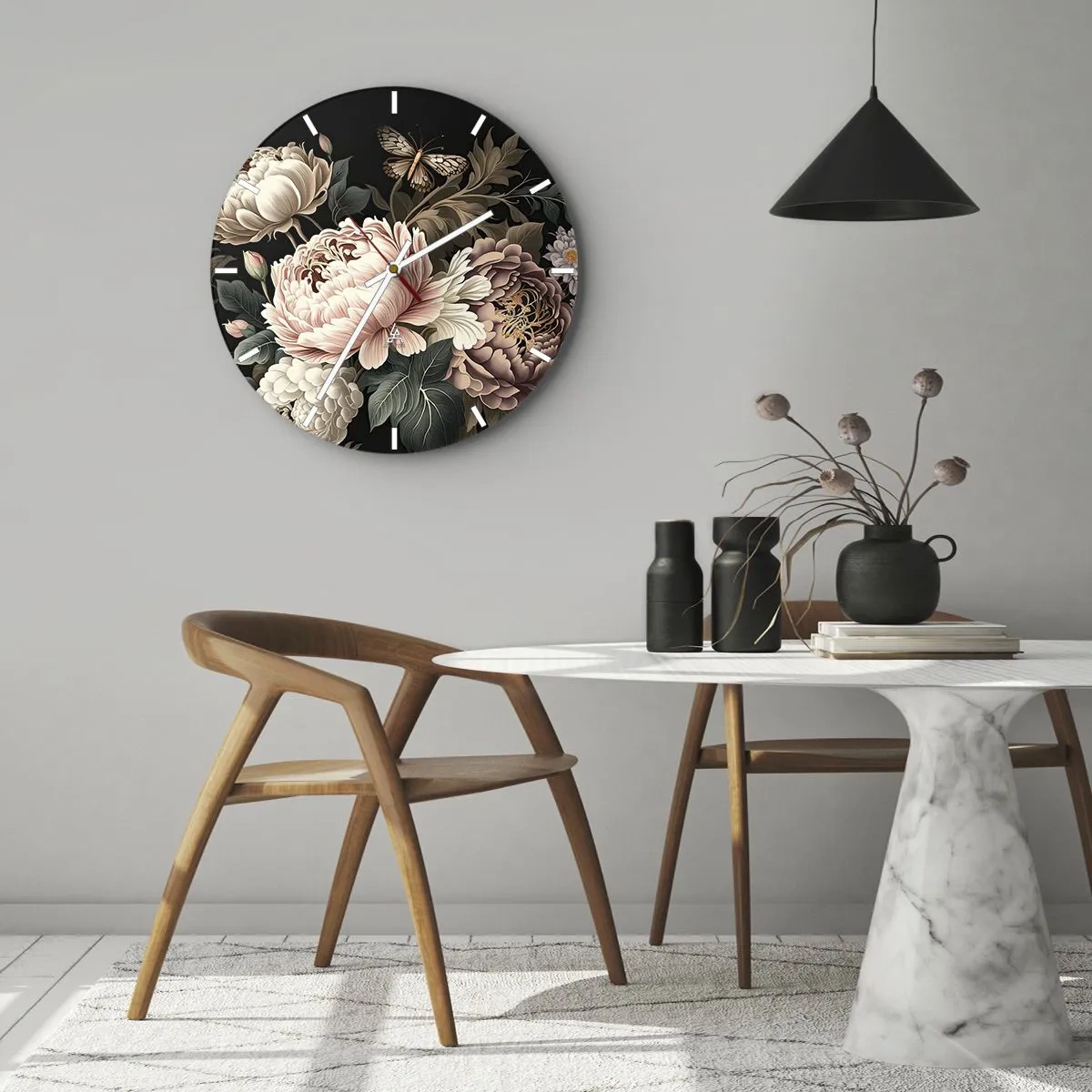 Horloge murale - Pendule murale - De style baroque - 40x40 cm