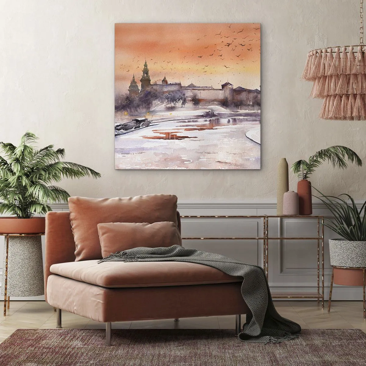 Impression sur toile - Image sur toile - Coucher de soleil royal - 60x60 cm