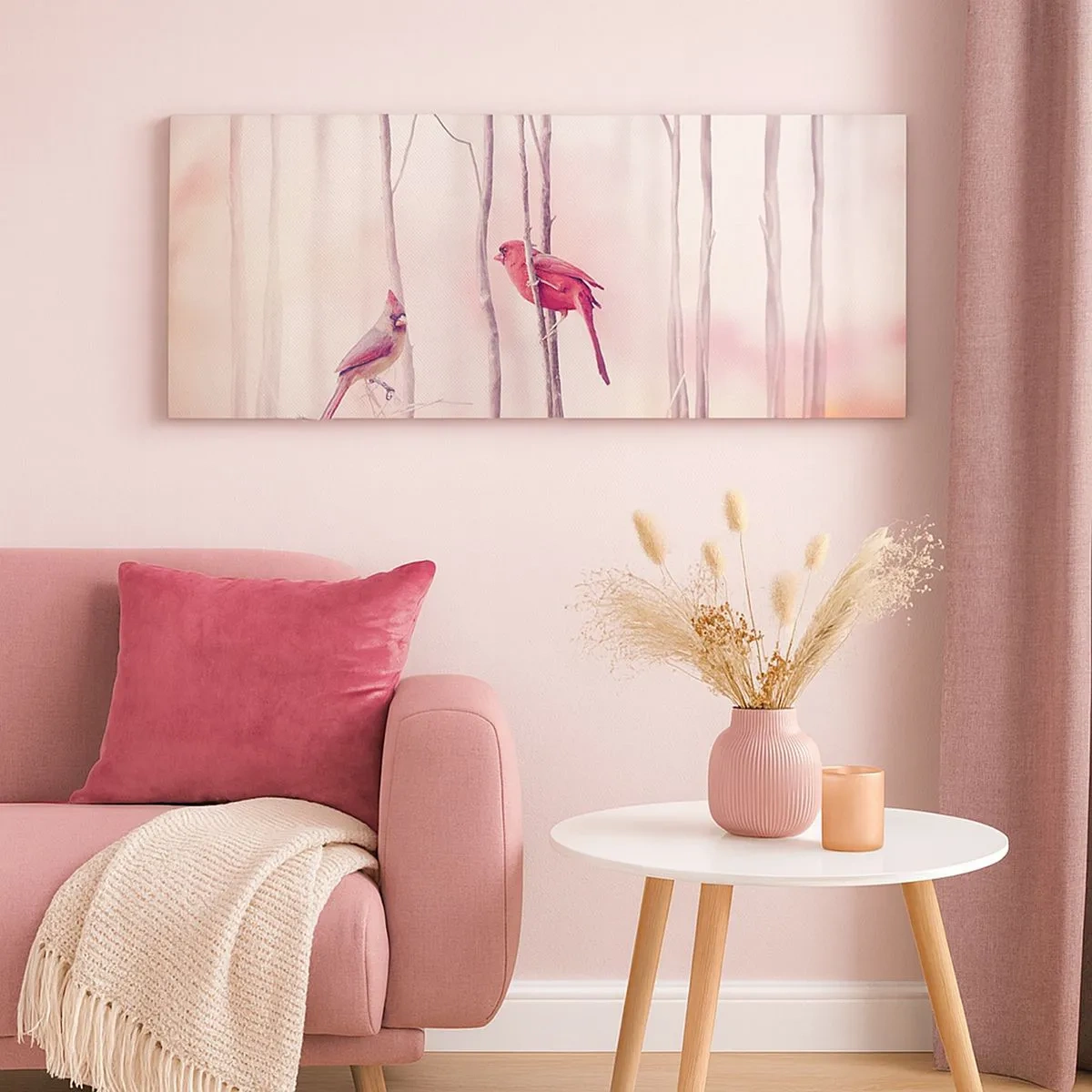 Impression sur toile - Image sur toile - Conte de la forêt rose - 100x40 cm
