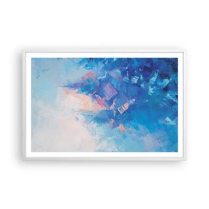 Affiche dans un cadre blanc - Poster - Abstraction hivernale - 91x61 cm