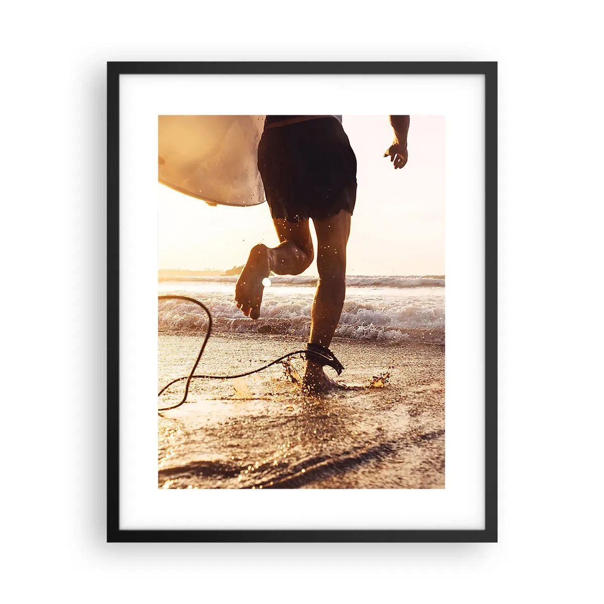 Affiche dans un cadre noir - Poster - A la rencontre des vagues - 40x50 cm