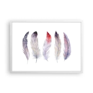 Affiche dans un cadre blanc - Poster - Délicat comme un brouillard multicolore - 70x50 cm