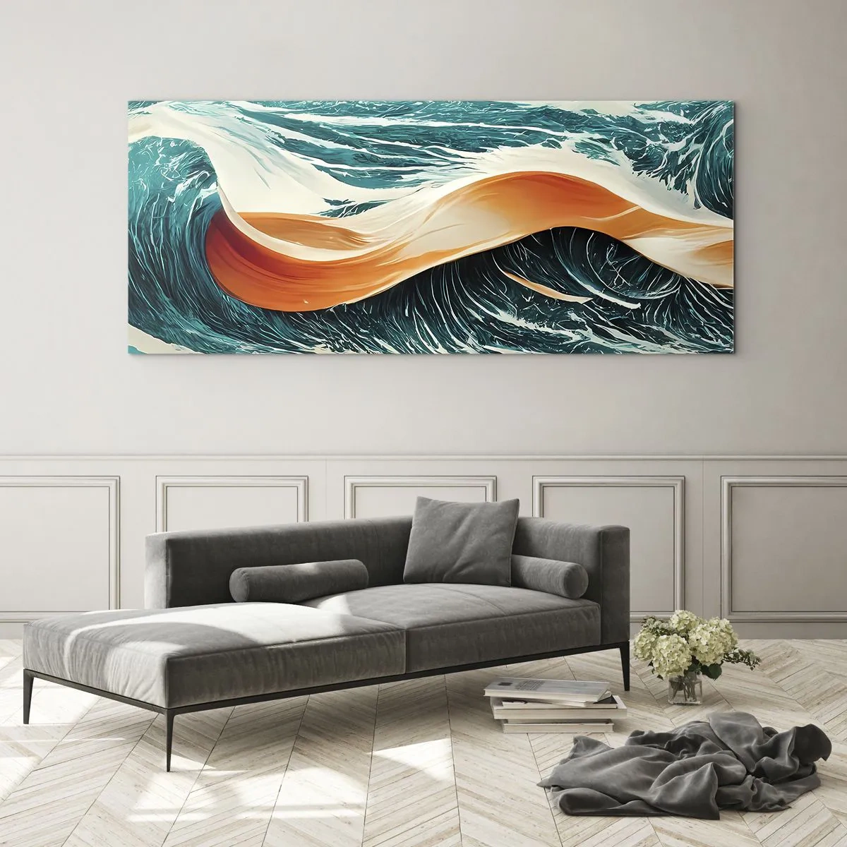 Impression sur verre - Image sur verre - Le rêve d'un surfeur - 100x40 cm