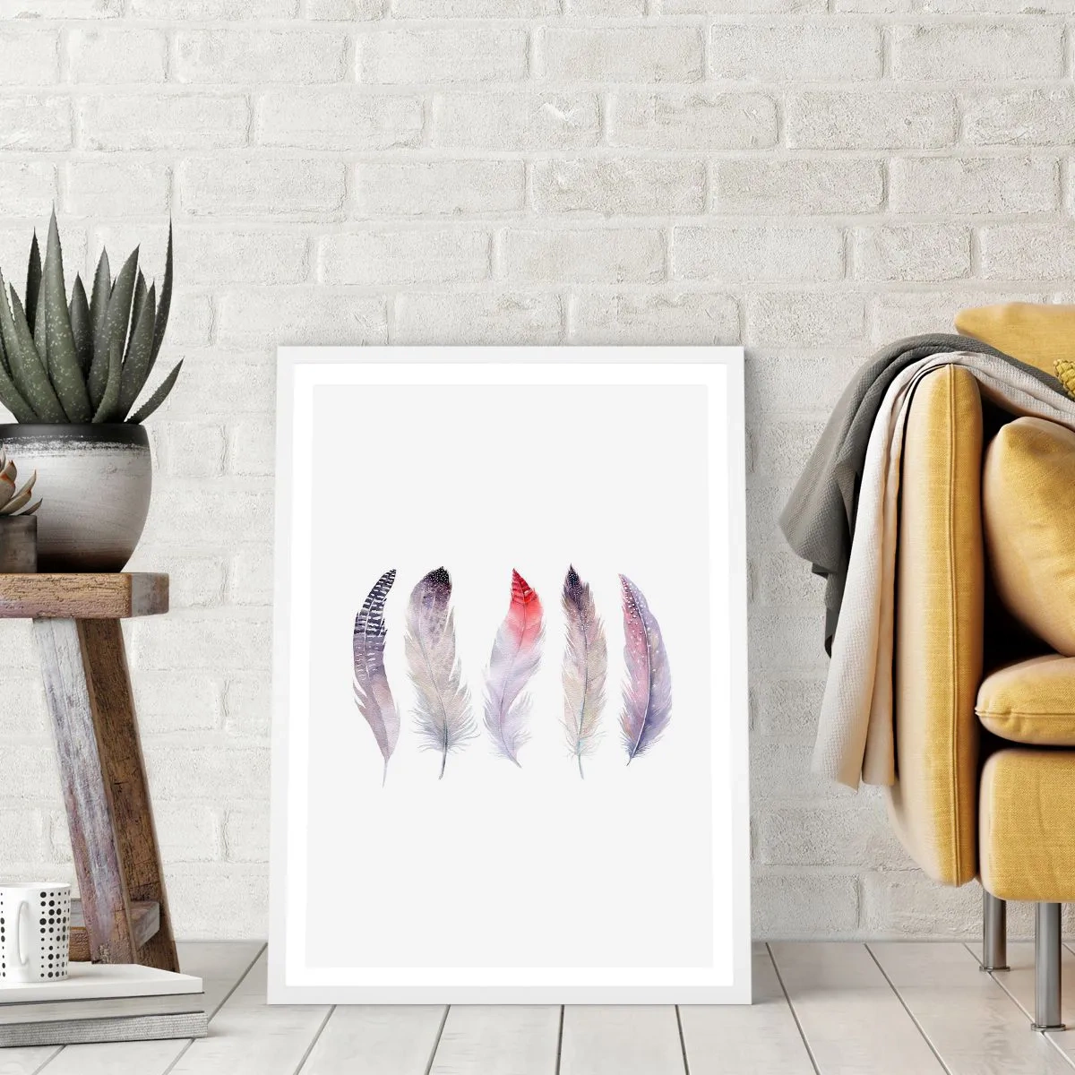 Affiche dans un cadre blanc - Poster - Délicat comme un brouillard multicolore - 70x100 cm