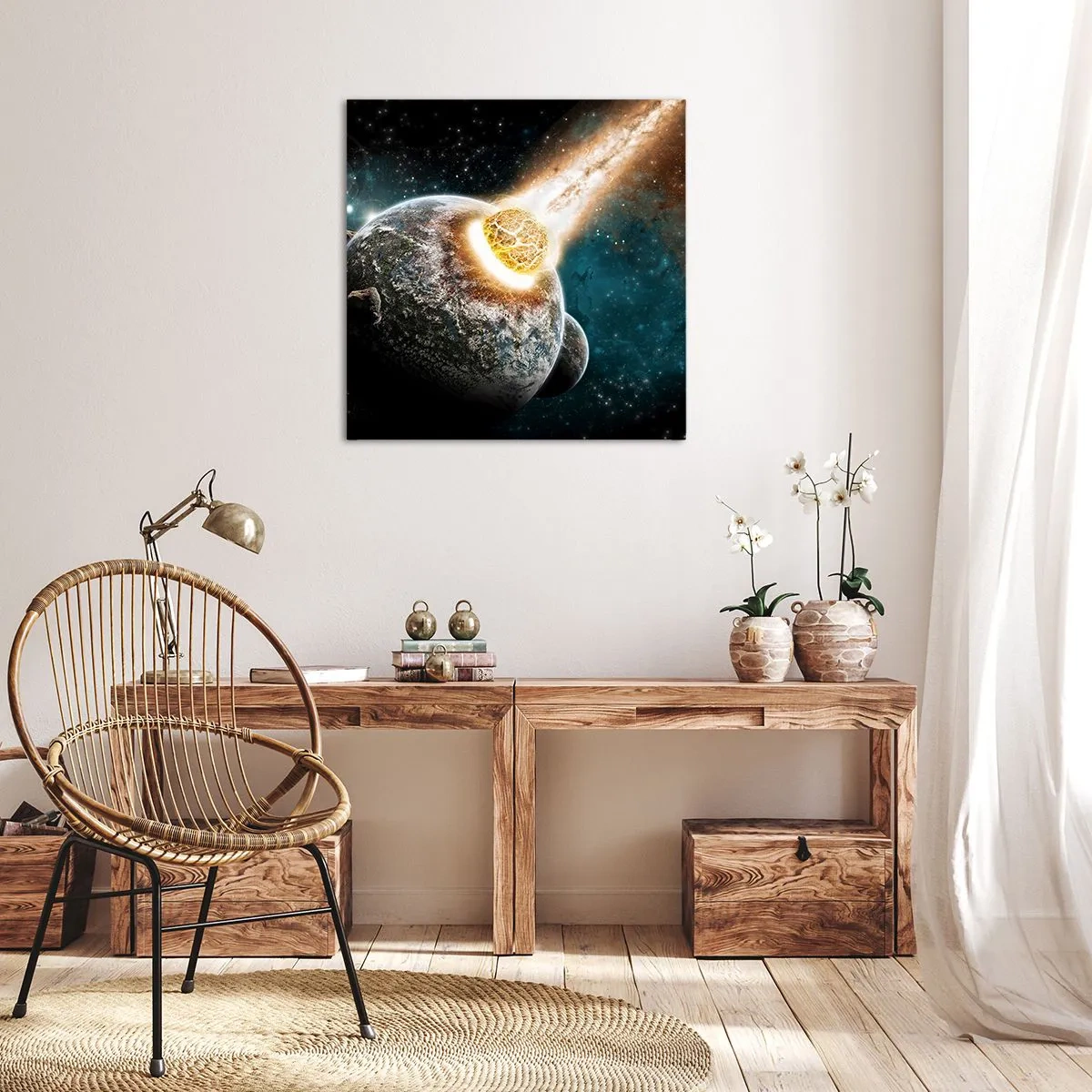 Impression sur toile - Image sur toile - Destruction ou naissance? - 60x60 cm