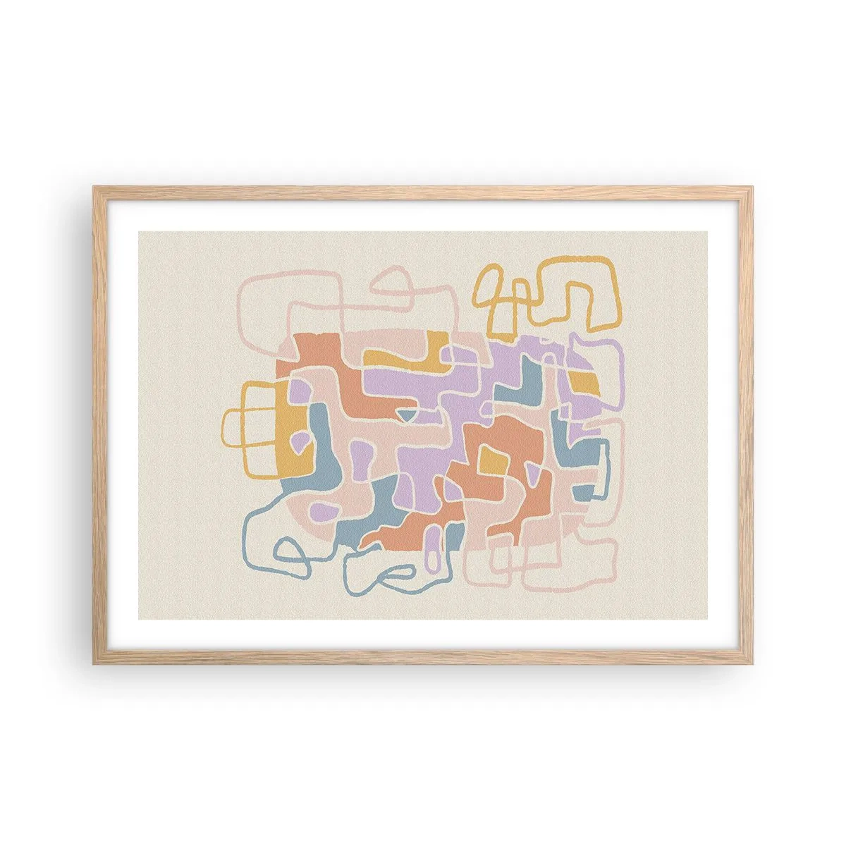 Affiche dans un chêne clair - Poster - Labyrinthe – une aventure joyeuse - 70x50 cm