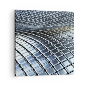 Impression sur toile - Image sur toile - Vague argent métallique - 60x60 cm