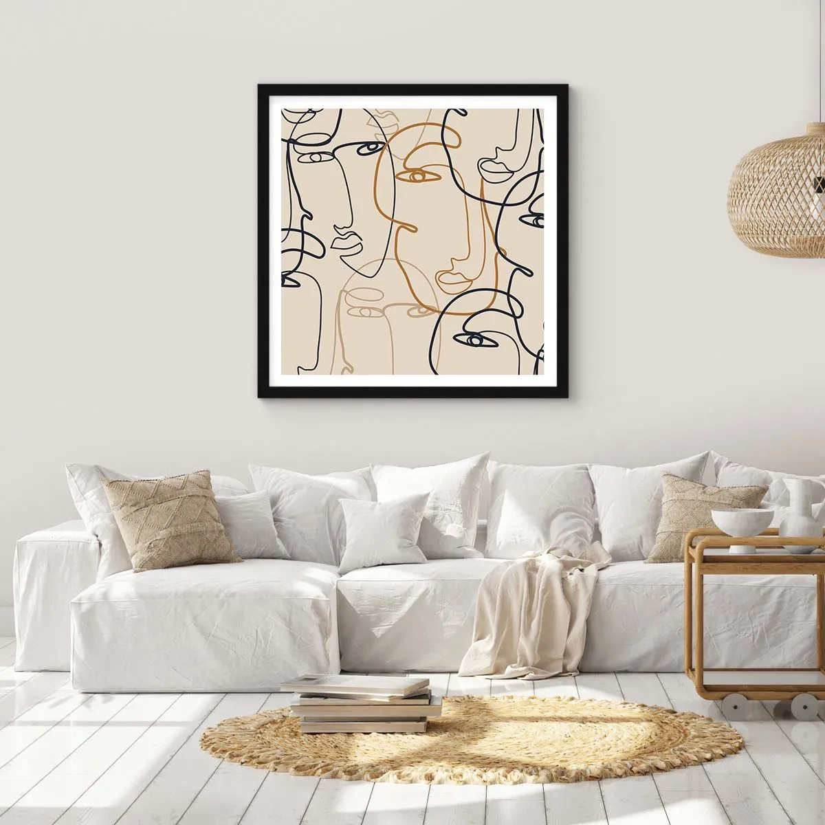 Affiche dans un cadre noir - Poster - Portrait multiplié - 40x40 cm