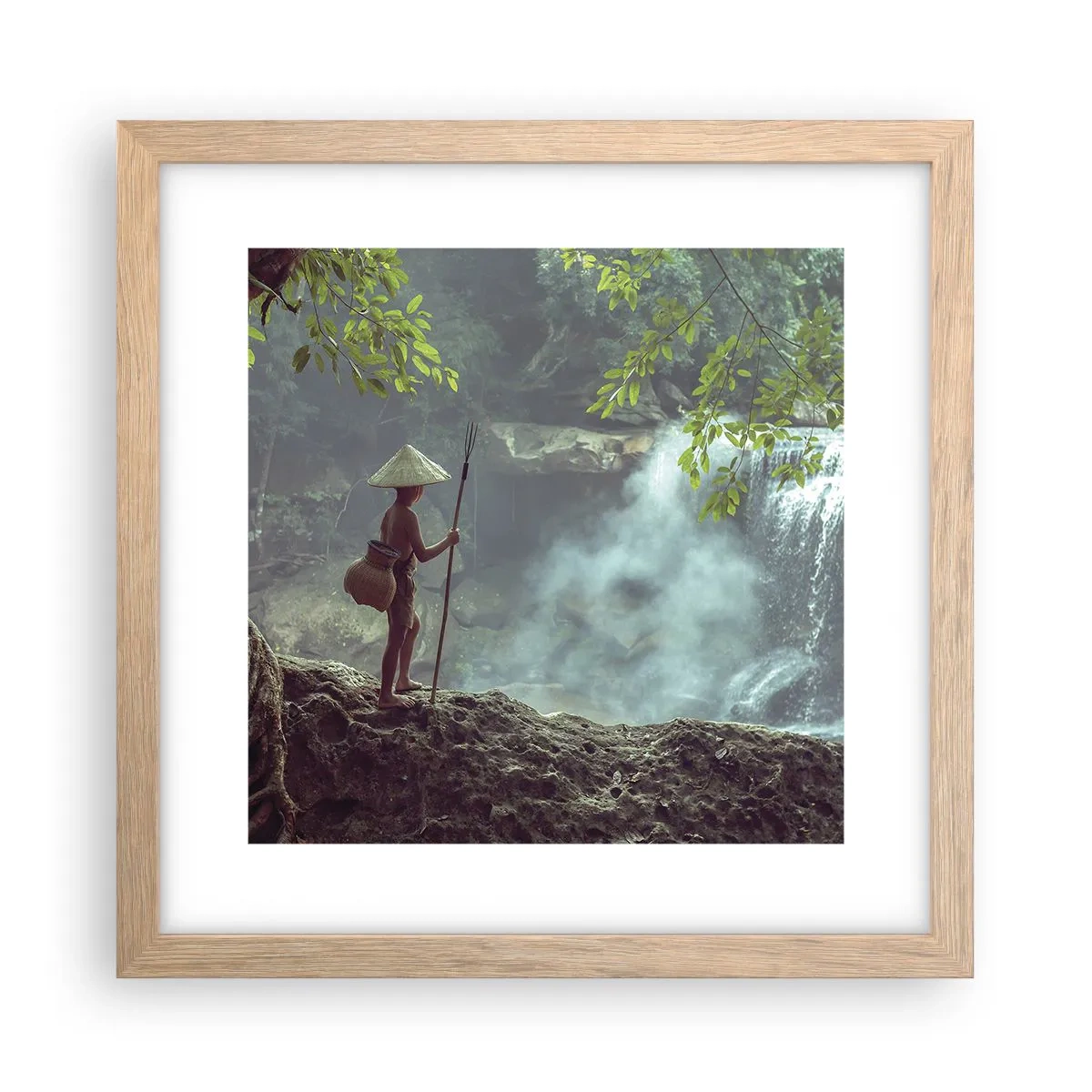 Affiche dans un chêne clair - Poster - Lier d'amitié avec la nature - 30x30 cm