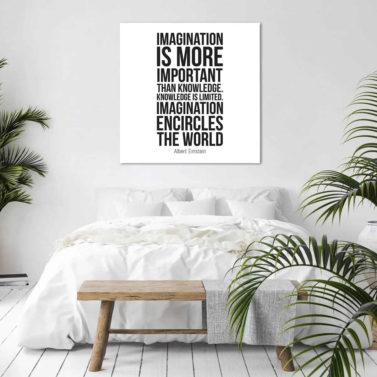 Impression sur toile - Image sur toile - Einstein sur le pouvoir de l'imagination - 30x30 cm