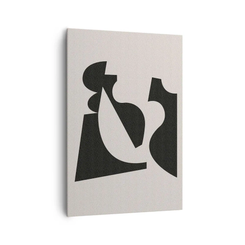 Impression sur toile - Image sur toile - Composition géométrique abstraite en noir et blanc - 70x100cm - À monter soi-même - Décoration murale moderne pour le salon et la chambre ARTTOR