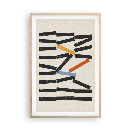Affiche dans un chêne clair - Poster - Dominos – composition - 61x91 cm