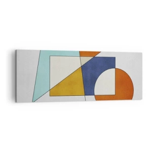 Impression sur toile - Image sur toile - Une composition moderniste de formes géométriques et de couleurs - 140x50cm - Abstraction : plaisir moderniste - Décoration murale moderne pour le salon et la chambre ARTTOR