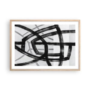 Affiche dans un chêne clair - Poster - Profondeur du bâtiment - 70x50 cm