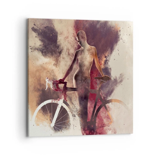Impression sur toile - Image sur toile - Une âme de vélo aux formes marbrées - 70x70 cm