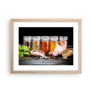 Affiche dans un chêne clair - Poster - Pour que la vie ait du goût - 40x30 cm