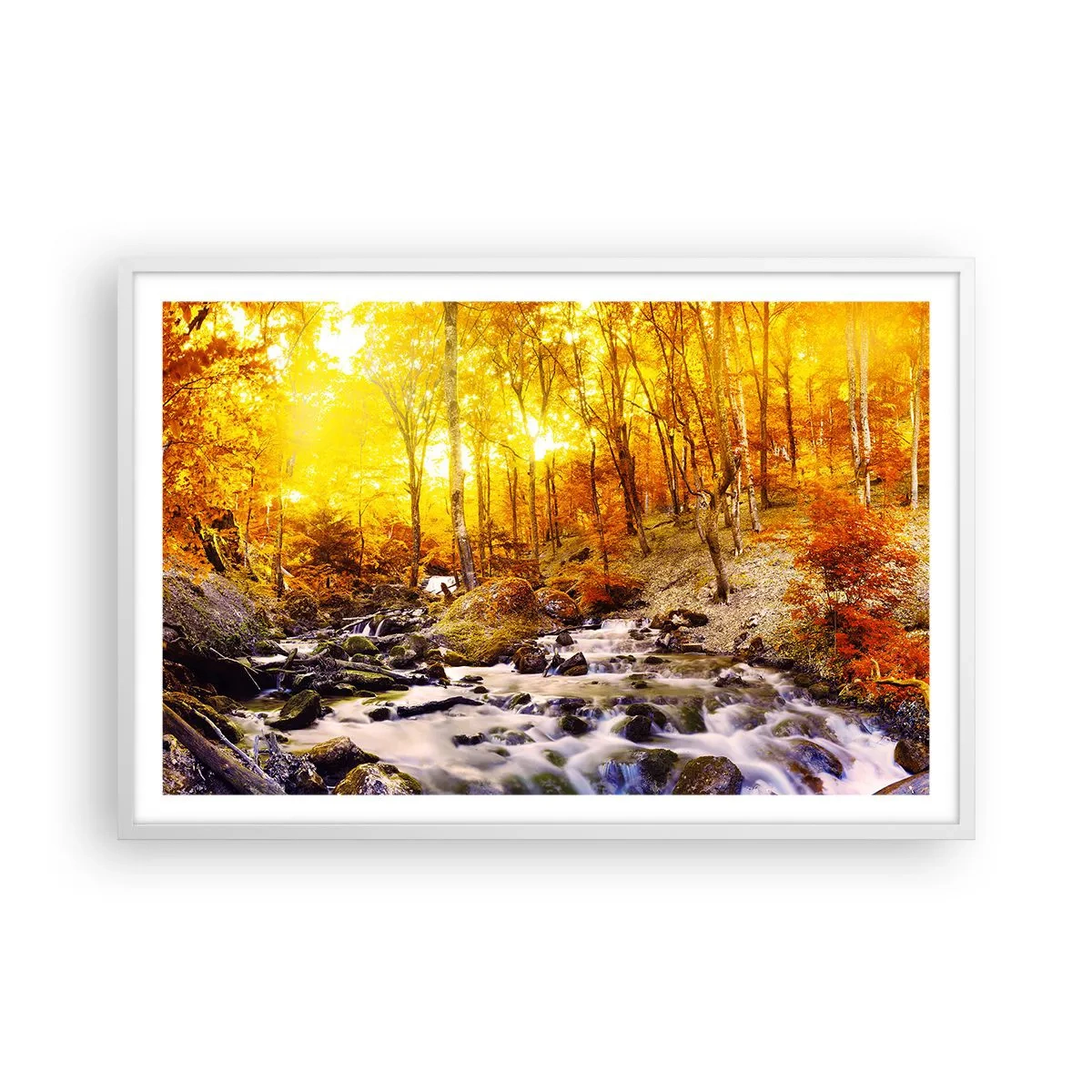 Affiche dans un cadre blanc - Poster - Pierres serties d'or et de platine - 91x61 cm