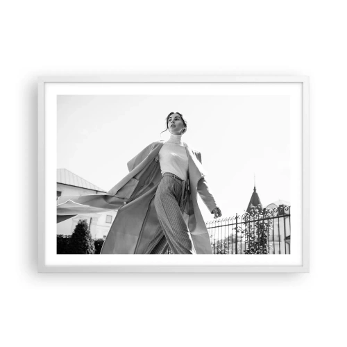 Affiche dans un cadre blanc - Poster - Tu viens avec moi? - 70x50 cm