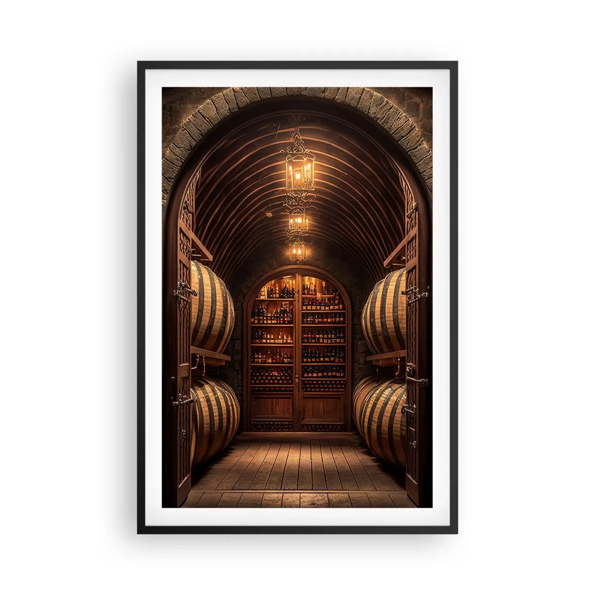Affiche dans un cadre noir - Poster - Cave climatisée - 61x91 cm
