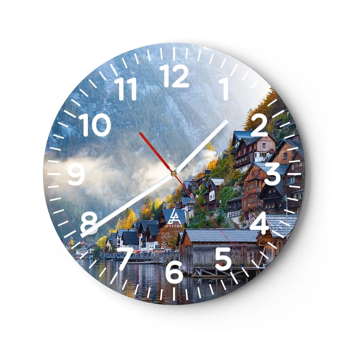Horloge murale - Pendule murale - Ambiance alpine - 40x40 cm