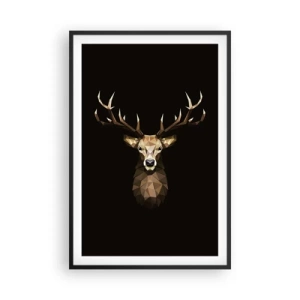 Affiche dans un cadre noir - Poster - Cerf cubique - 61x91 cm