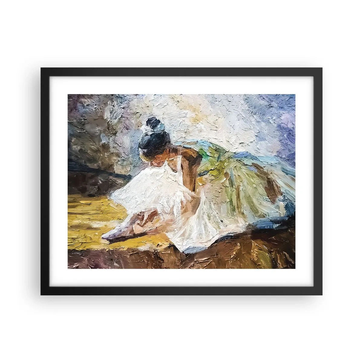Affiche dans un cadre noir - Poster - D'après un tableau de Degas - 50x40 cm