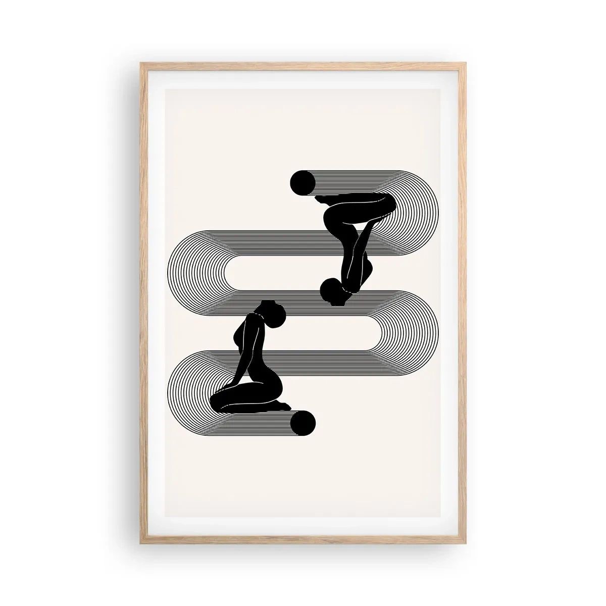 Affiche dans un chêne clair - Poster - Symétrie sensuelle - 61x91 cm