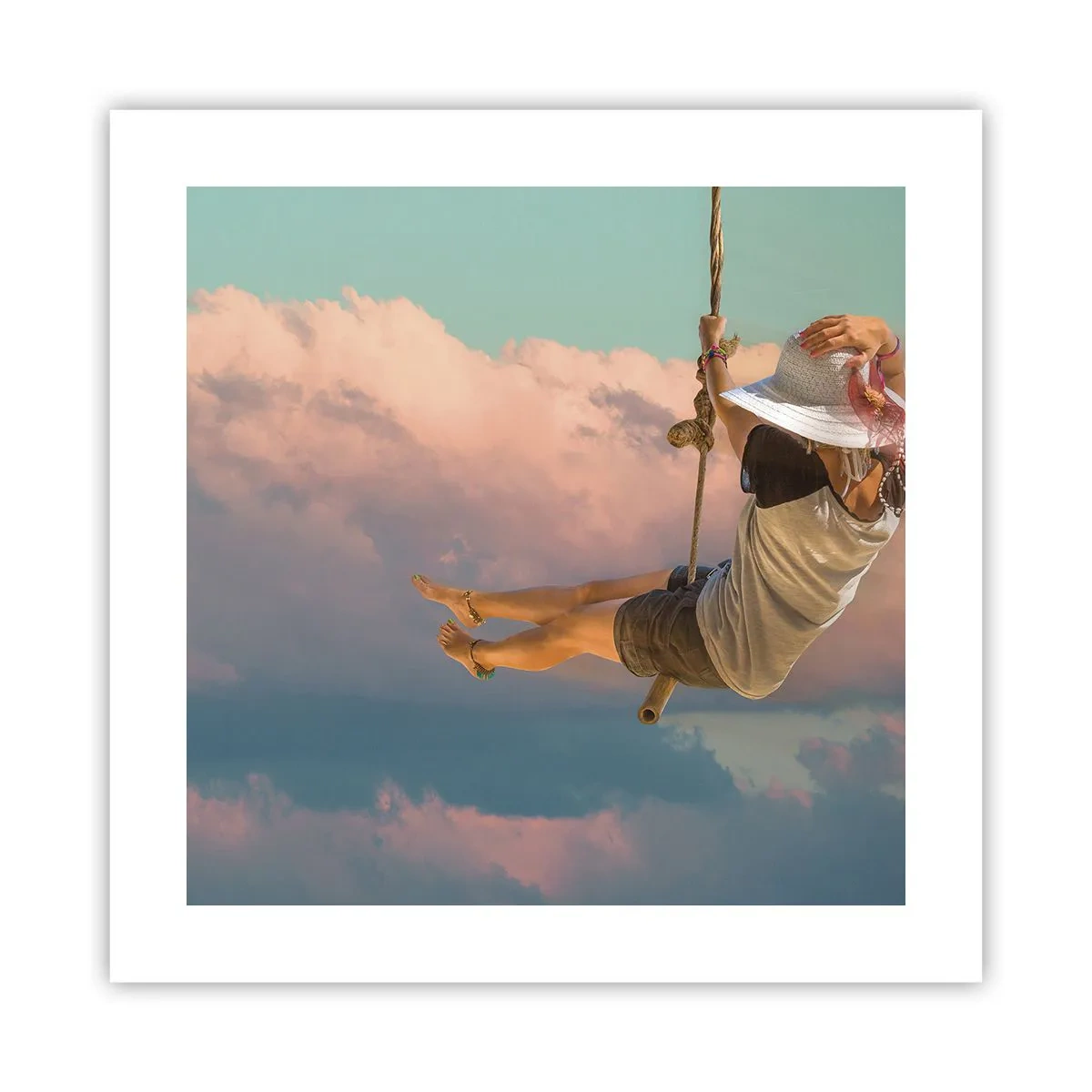 Affiche - Poster - S'amuser dans les nuages - 40x40 cm