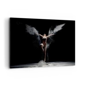 Impression sur toile - Image sur toile - Une danseuse en mouvement avec un effet de poussière saisissant sur fond noir - 120x80cm - Les elfes existent - Décoration murale moderne pour le salon et la chambre ARTTOR