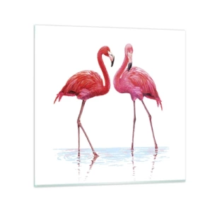 Impression sur verre - Image sur verre - Rendez-vous rose - 70x70 cm