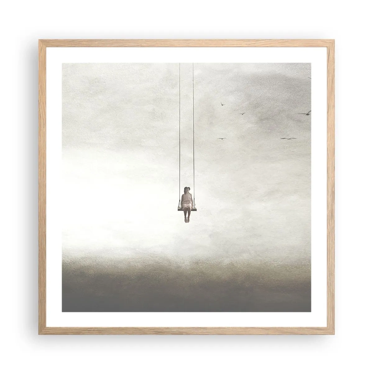 Affiche dans un chêne clair - Poster - Enfant en nous - 60x60 cm