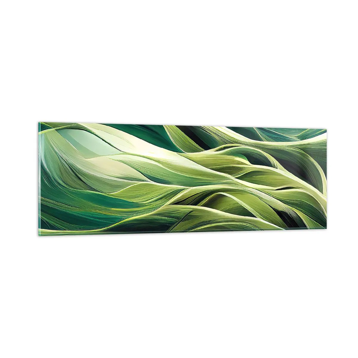 Impression sur verre - Image sur verre - Jeu de vert abstrait - 90x30 cm