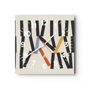 Horloge murale - Pendule murale - Dominos – composition - 40x40 cm