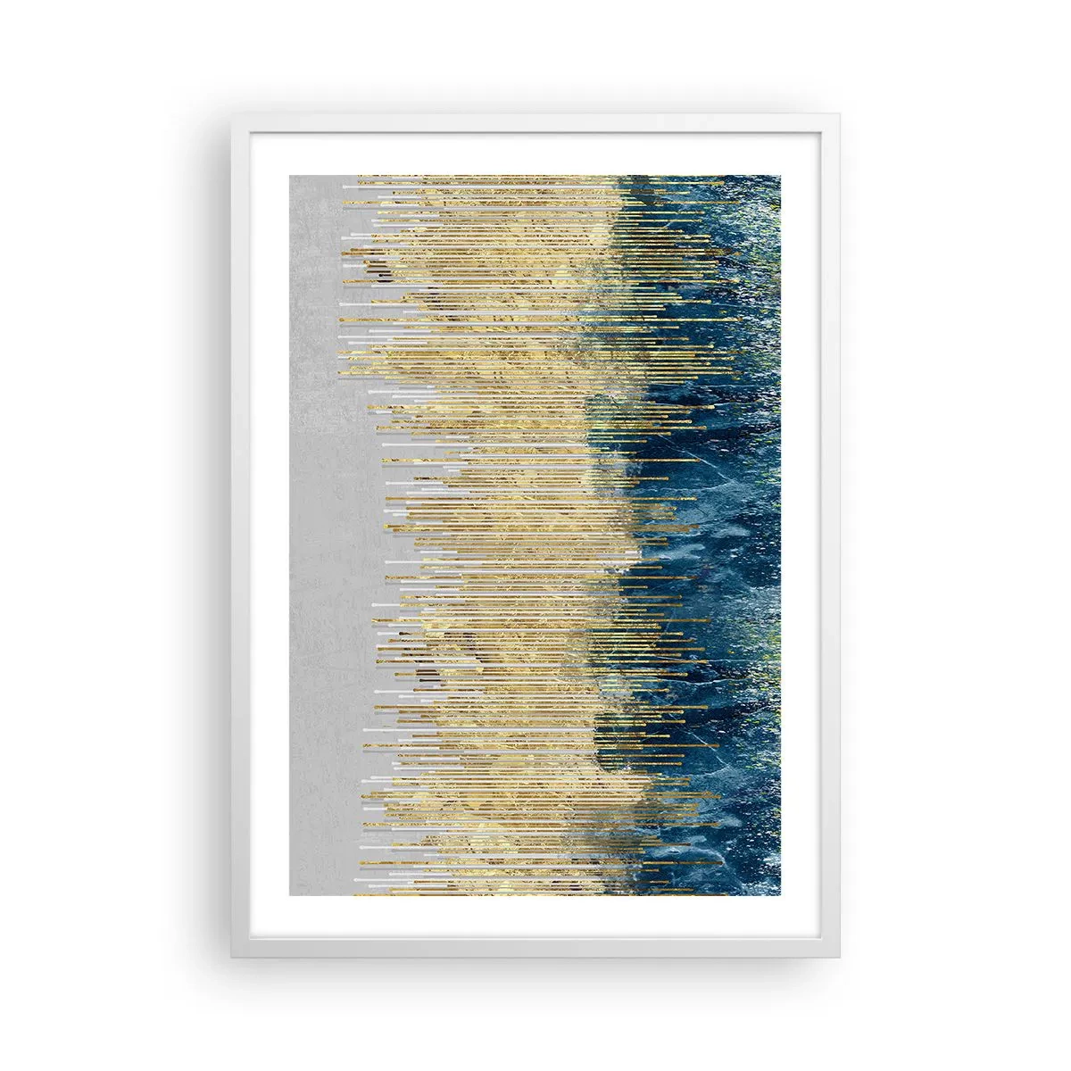 Affiche dans un cadre blanc - Poster - Bordure dorée - 50x70 cm