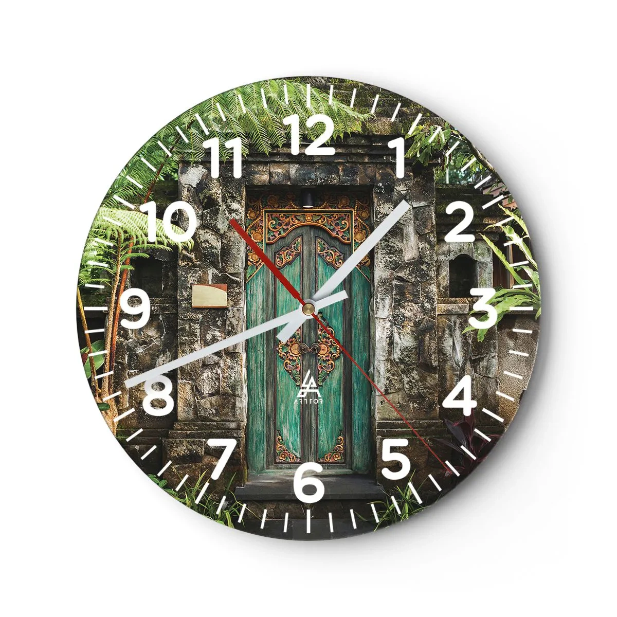 Horloge murale - Pendule murale - Porte vers un monde exotique - 30x30 cm