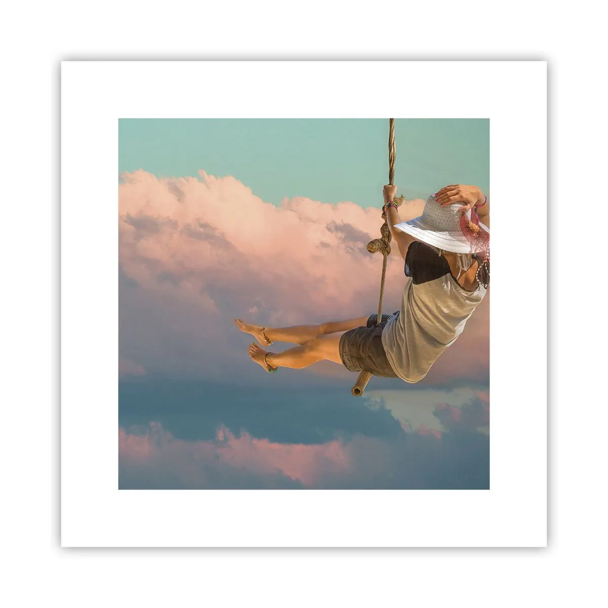 Affiche - Poster - S'amuser dans les nuages - 30x30 cm